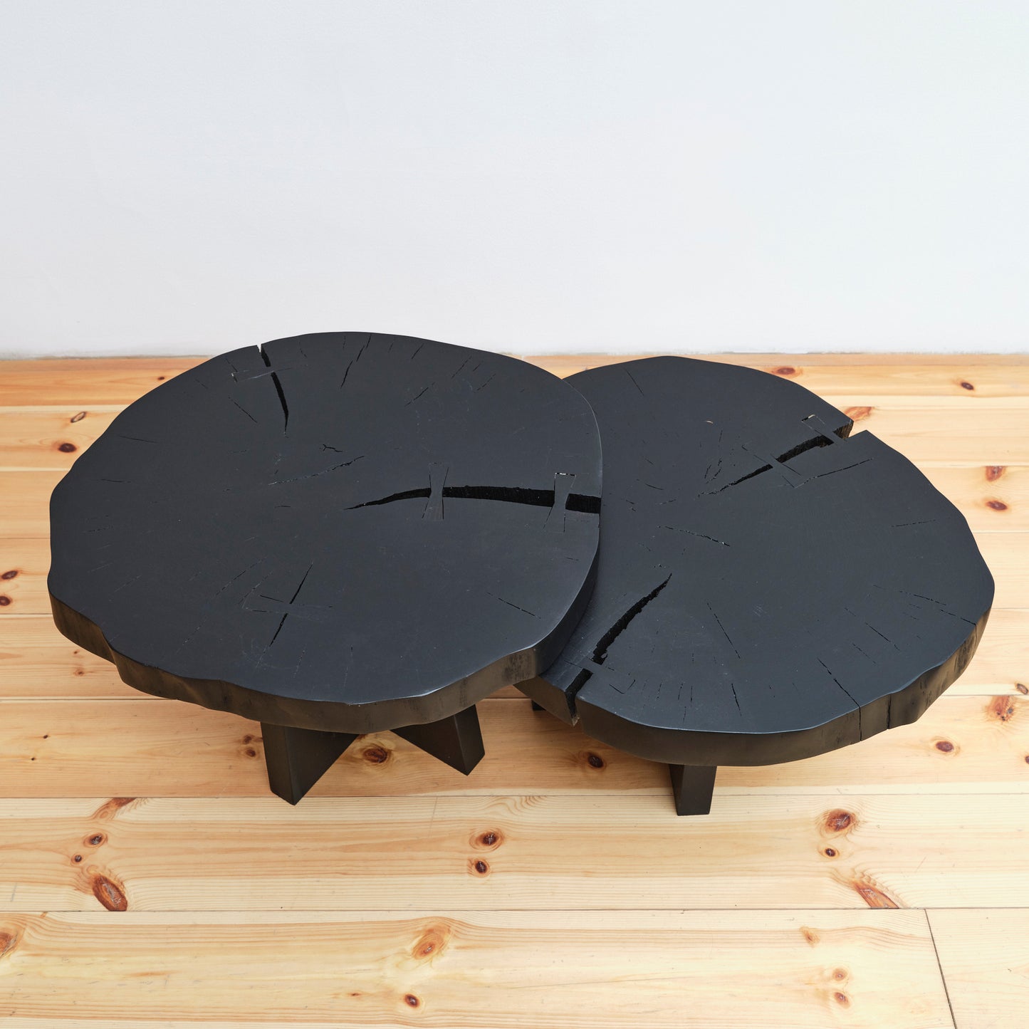 Black coffee table duo by Niklas Runesson
