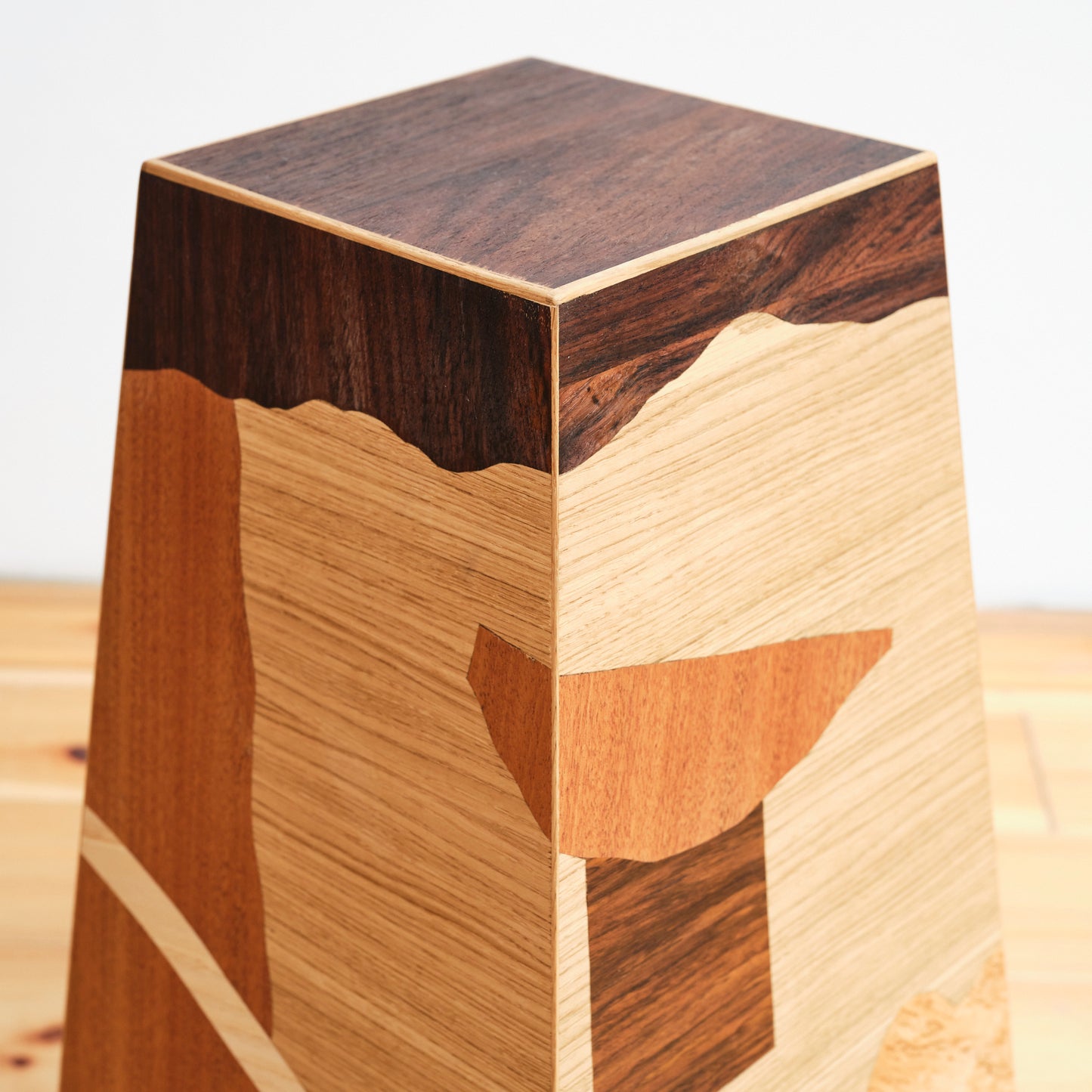 Intarsia pedestal by Carl Martinsson