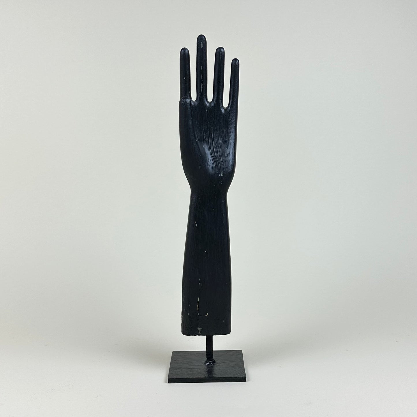 Black, wooden hand sculpture, vintage