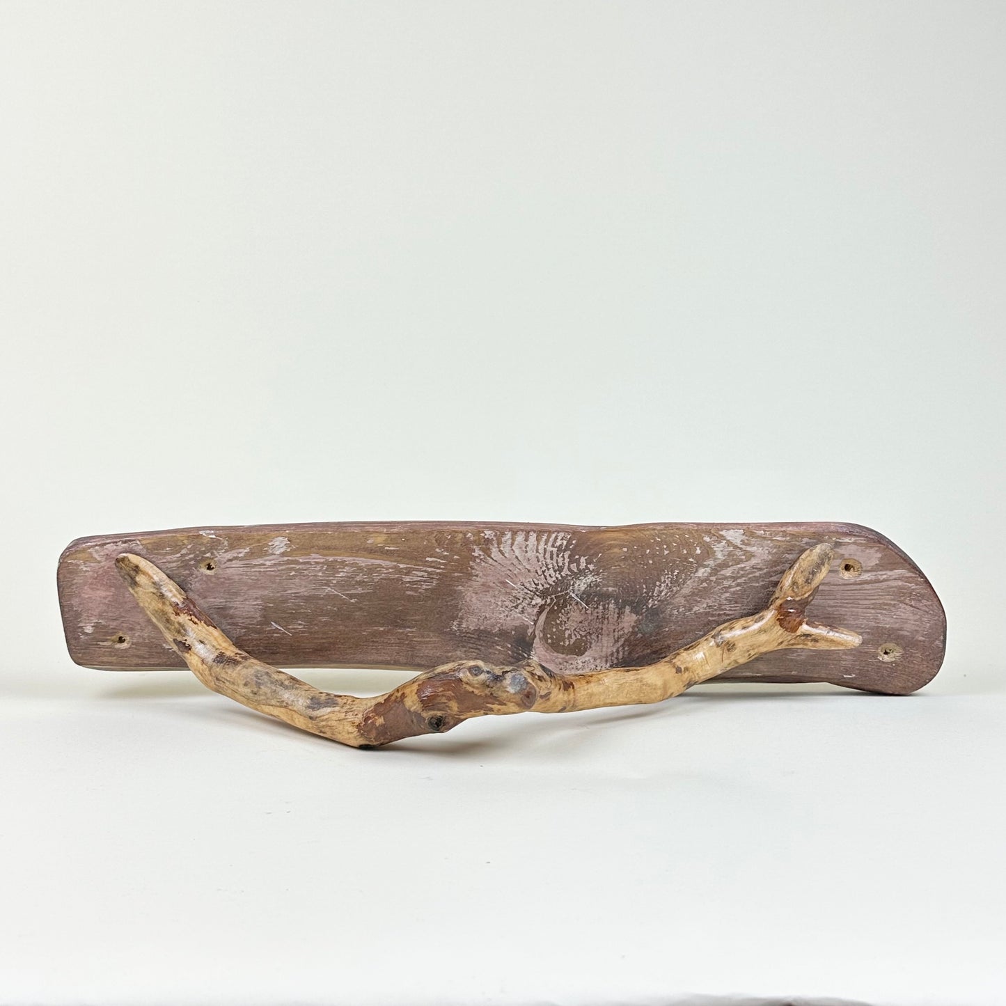 Wooden freeform door handle, vintage