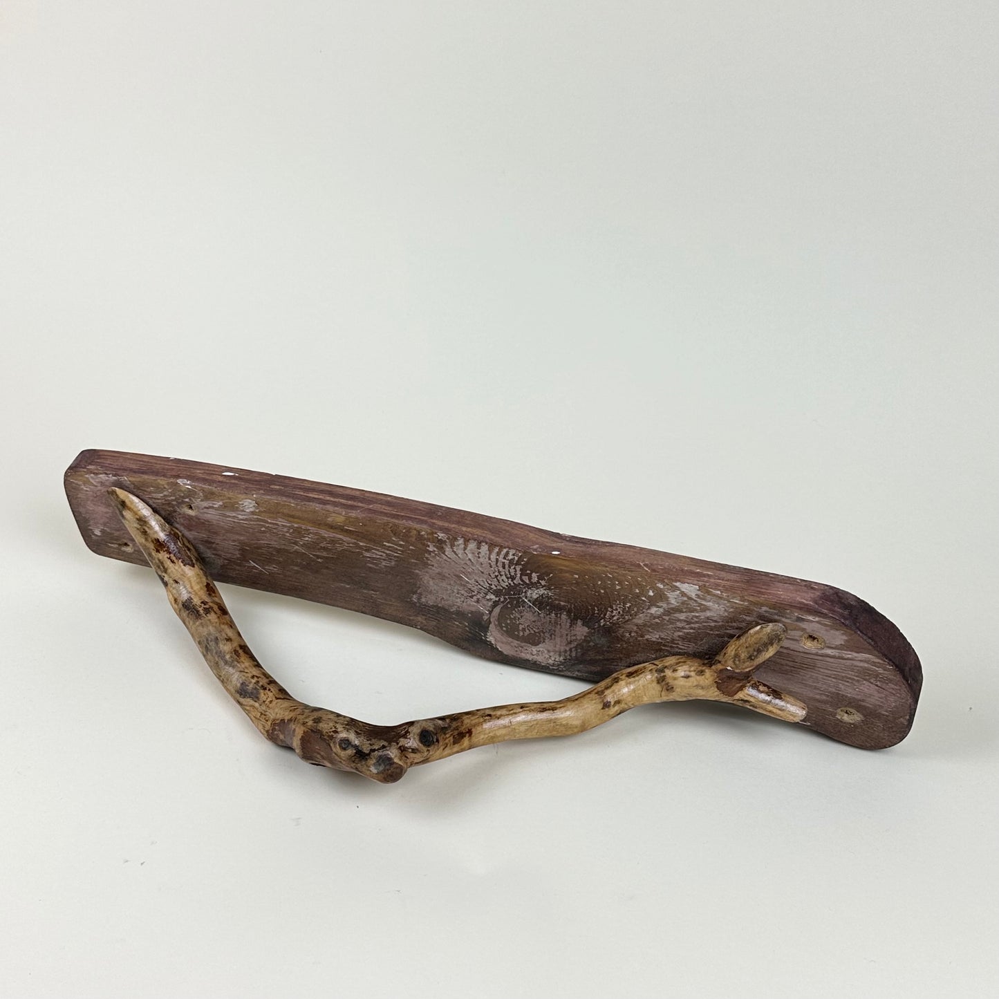 Wooden freeform door handle, vintage