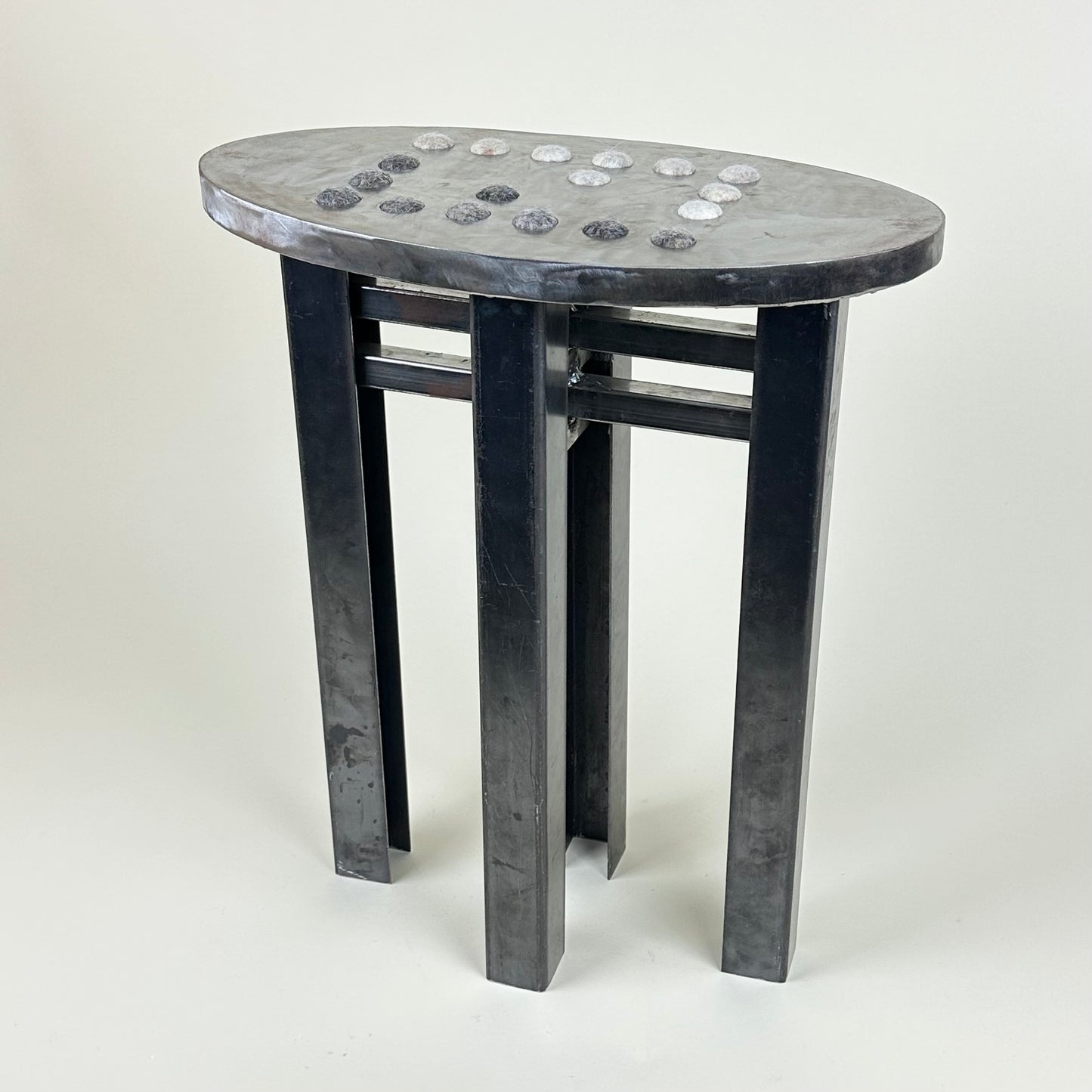 "OVAL" metal stool by Hugo Hammarlund
