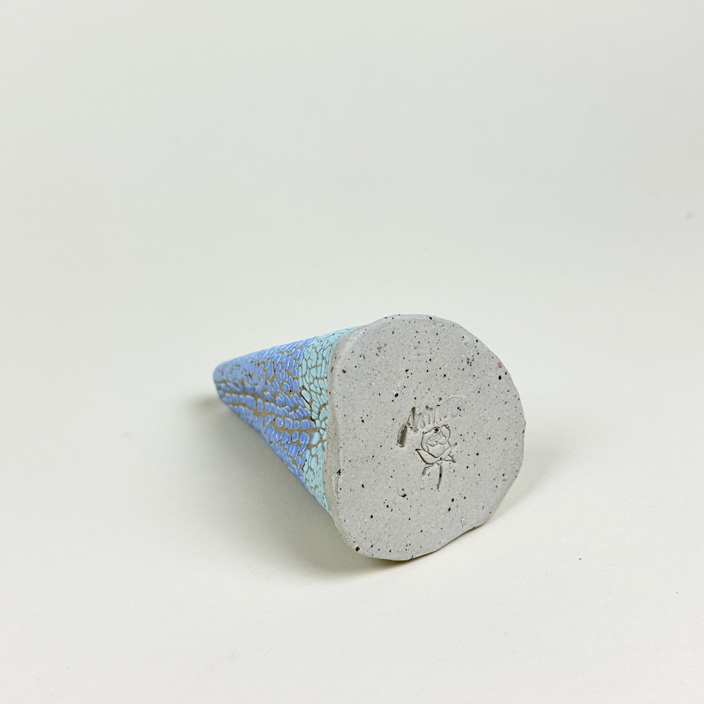 Blue and light blue volcano vase (S) by Astrid Öhman.