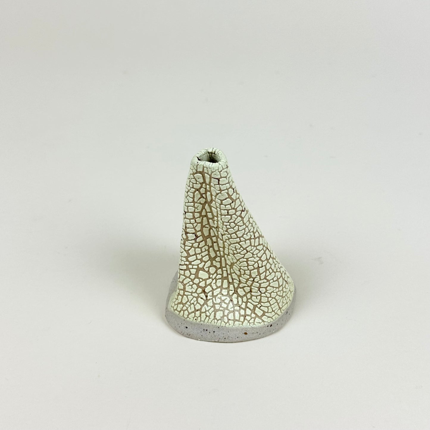 Light yellow and beige volcano vase (S) by Astrid Öhman.