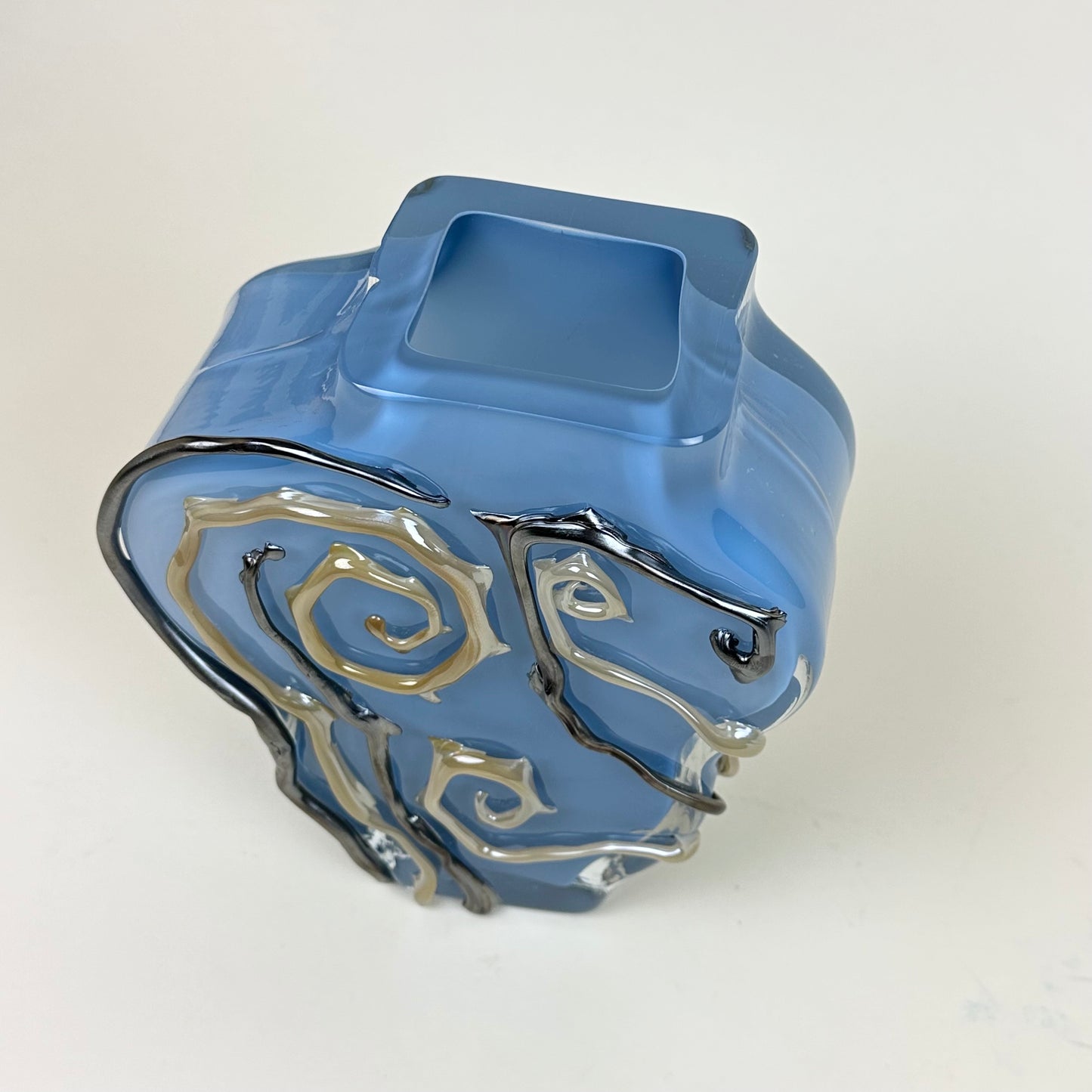 Blue glass vase by Silje Lindrup