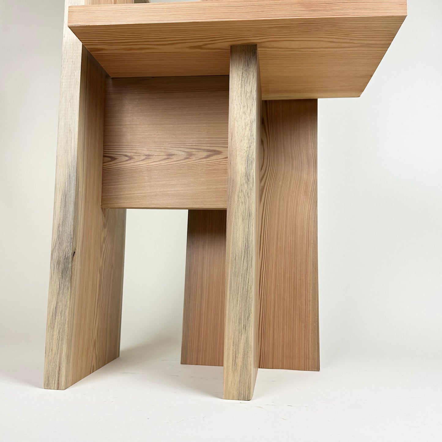 Chair made from pitch pine off-cuts by Joe Franc