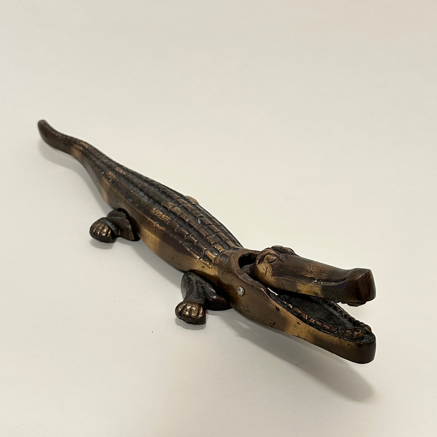 Brass crocodile nut cracker, vintage