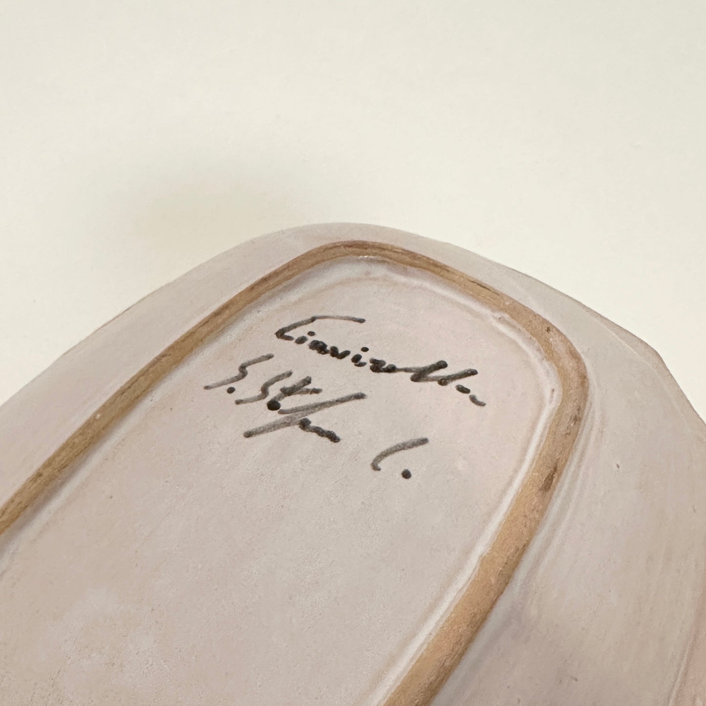 Vintage Italian ceramic hand-painted serving bowl