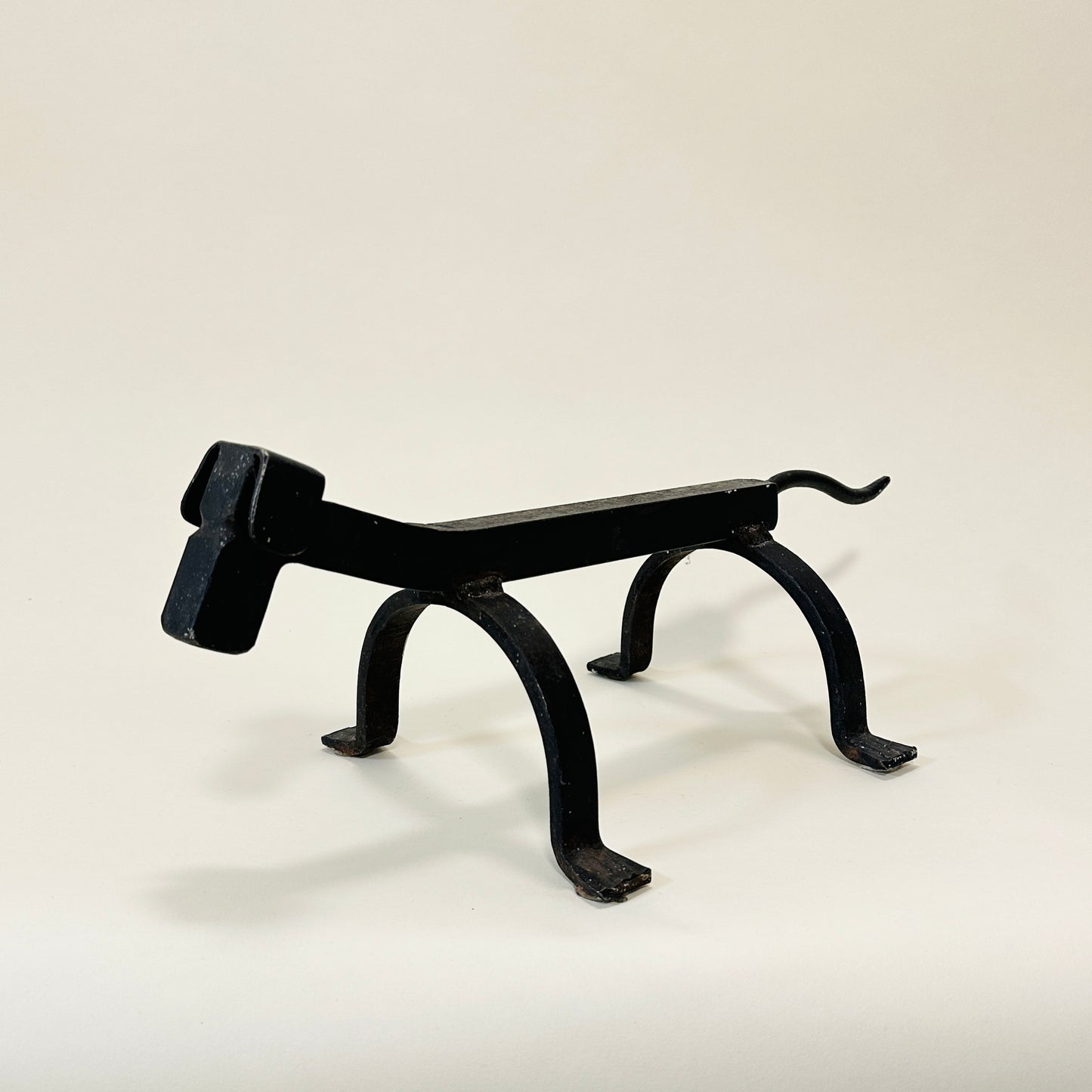 Andiron/firedog in wrought-iron, vintage