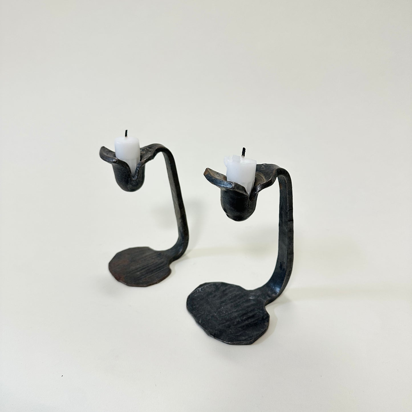 Pair of metal candle sticks, vintage