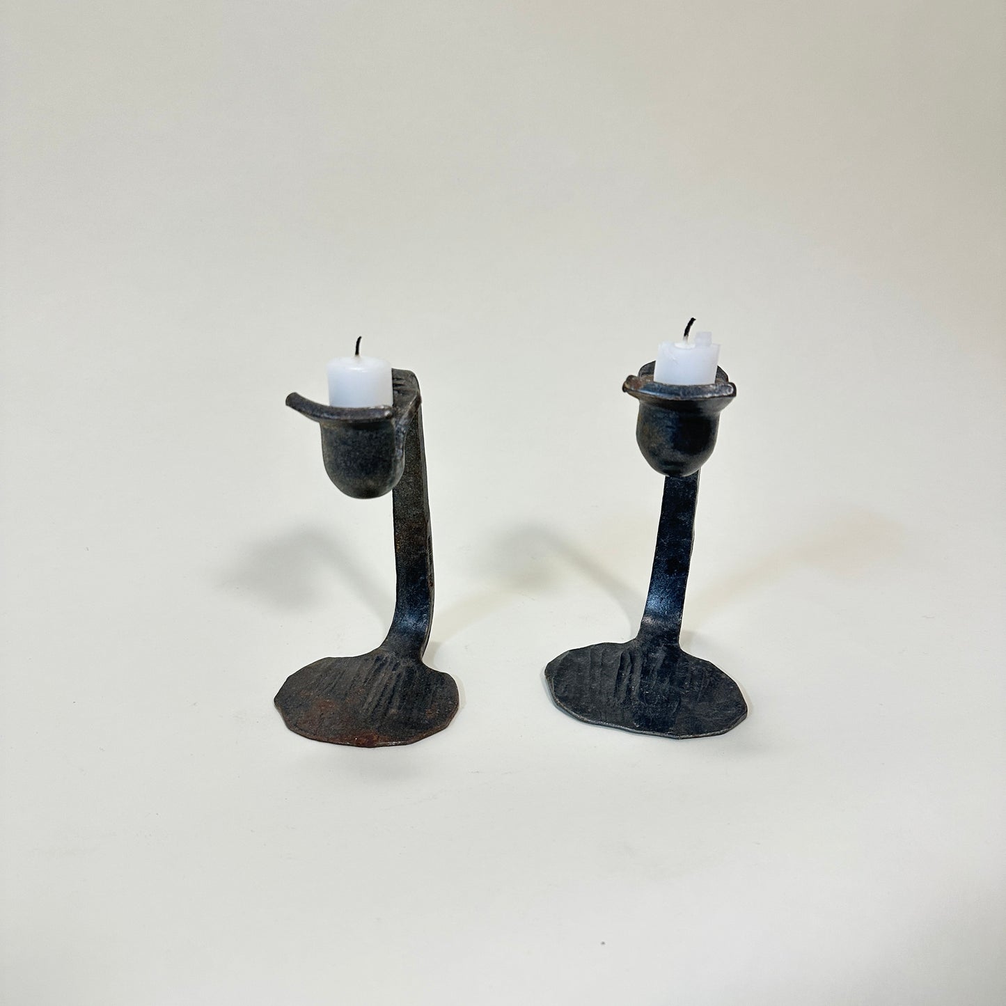 Pair of metal candle sticks, vintage