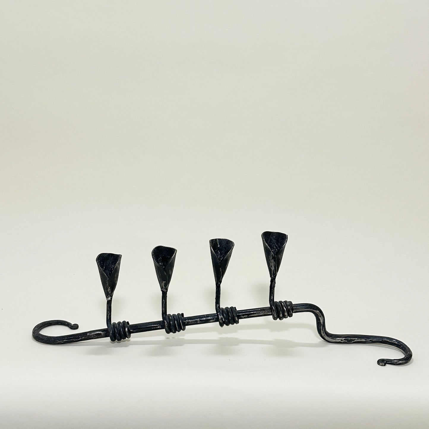 Rustic cast-iron candelabra, vintage