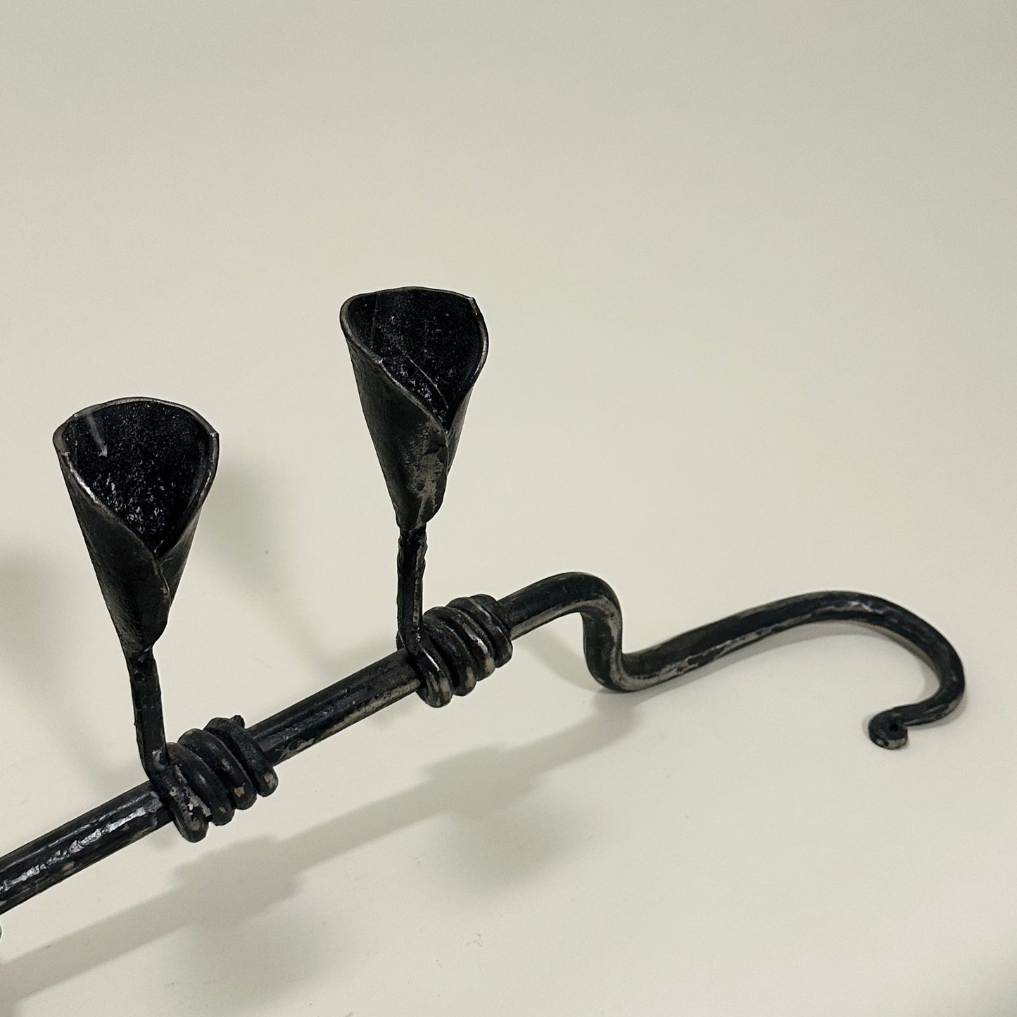 Rustic cast-iron candelabra, vintage