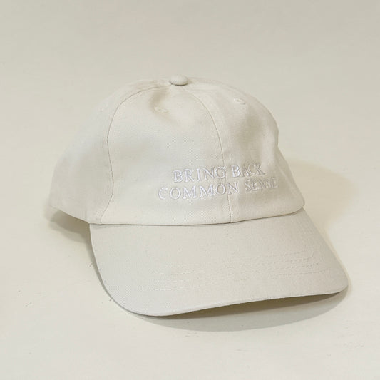 Hat, Bring back common sense (off white/white)