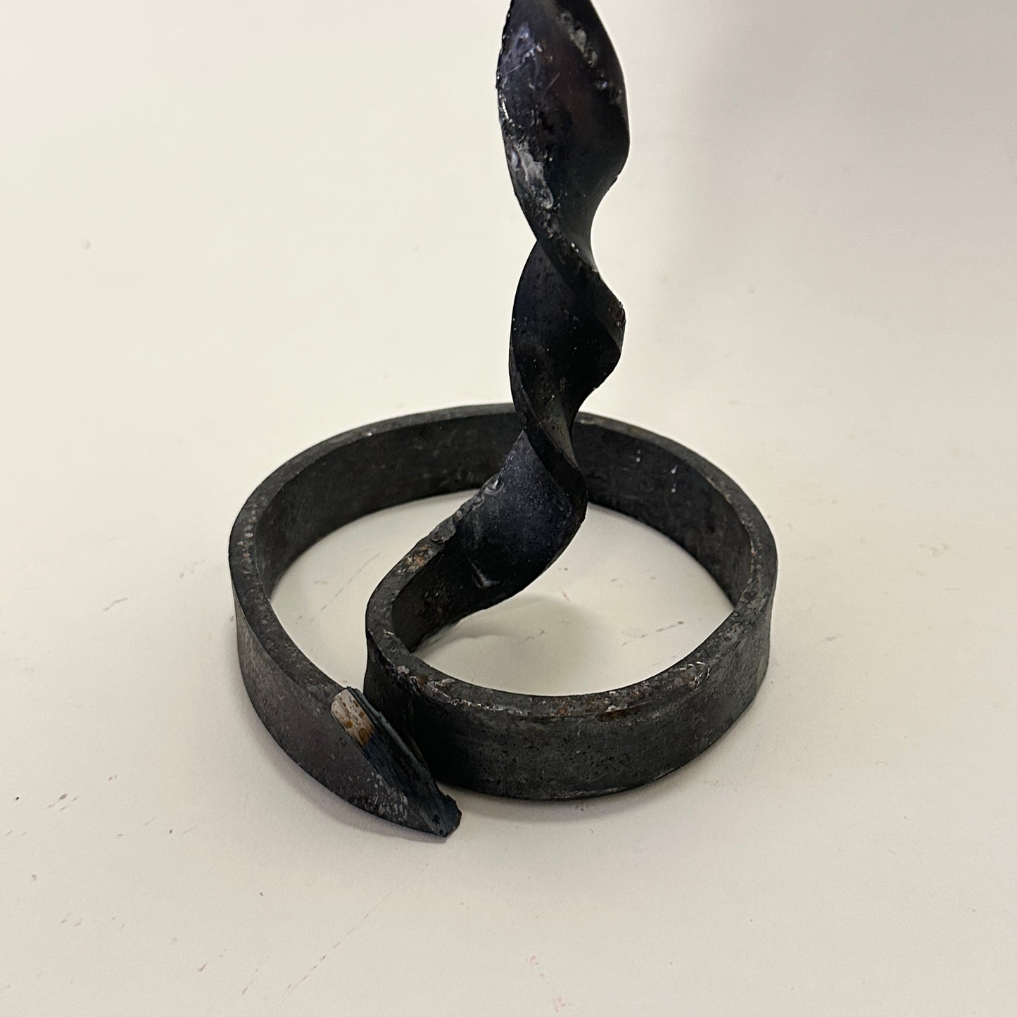 Vintage twisted iron candle holder