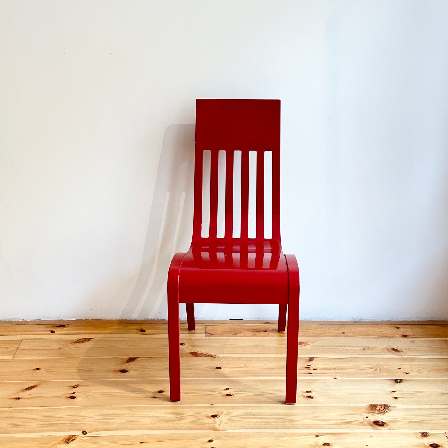 Set of 4 deep red dining chairs, Gärsnäs, vintage