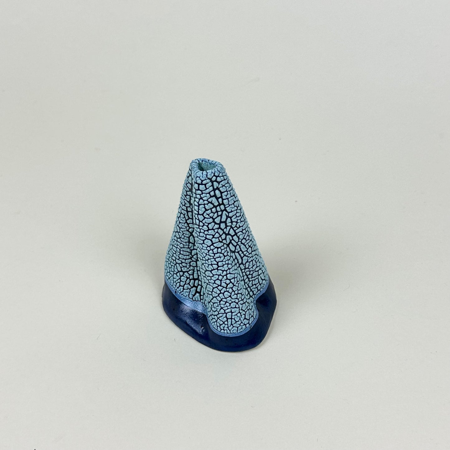 Navy, light blue volcano vase (S) by Astrid Öhman