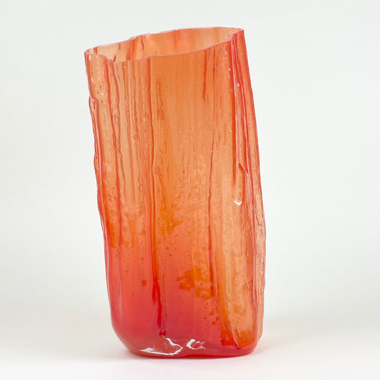 Orange red handblown vase by LAB LA BLA