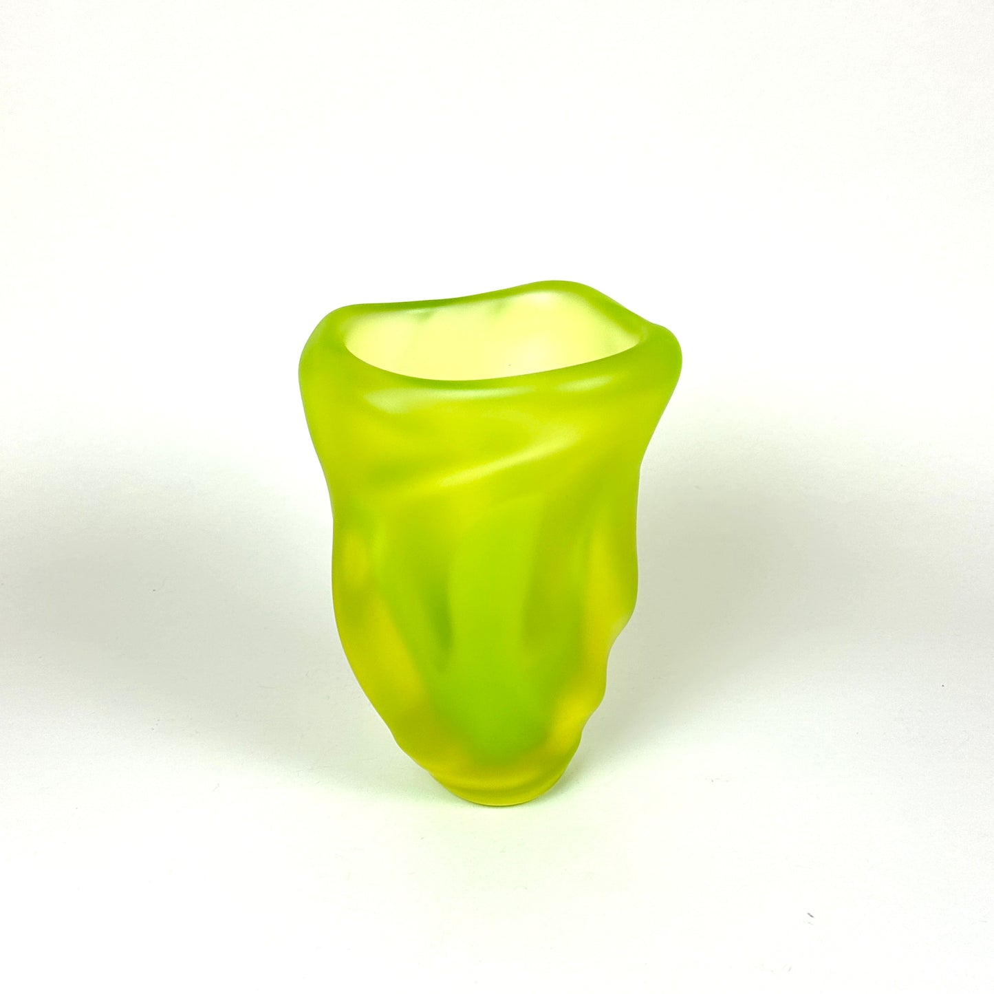 Uranium glass vase by Hana Hillerova