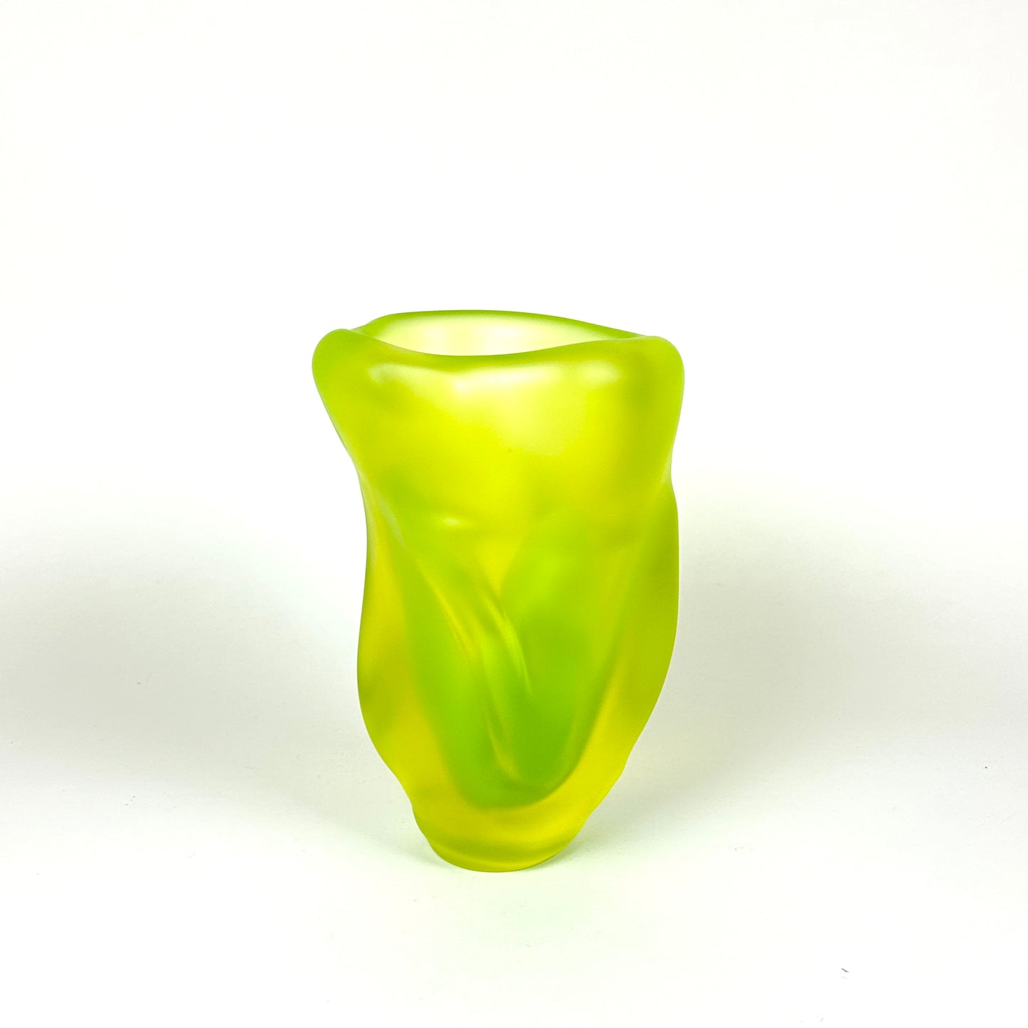 Uranium glass vase by Hana Hillerova