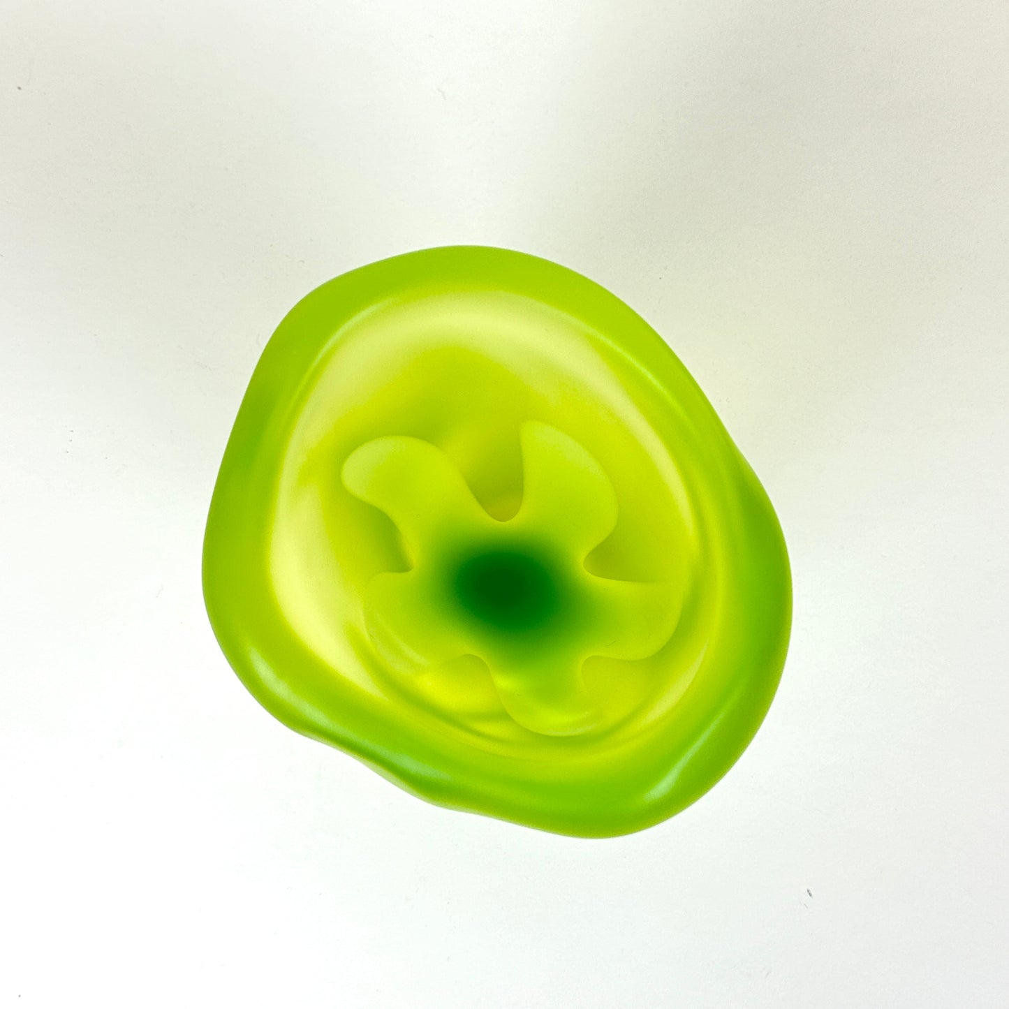 Uranium glass vase by Hana Hillerova