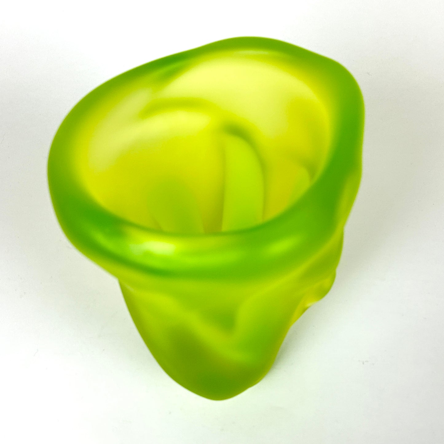 Uranium glass vase by Hana Hillerova