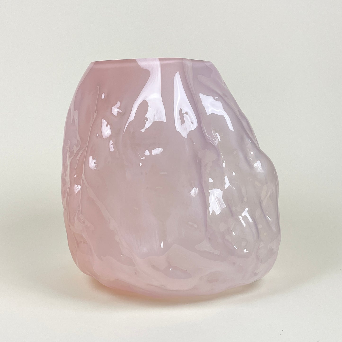 Pink glass vase by Erik Olovsson