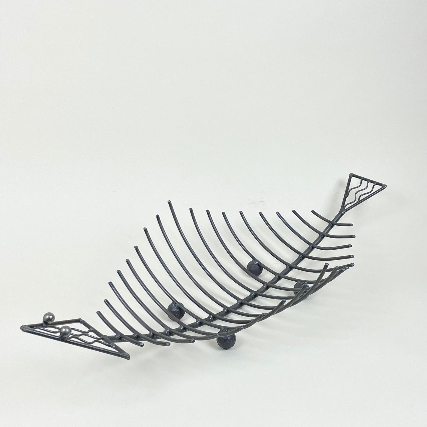 Vintage metal fish bowl, Large