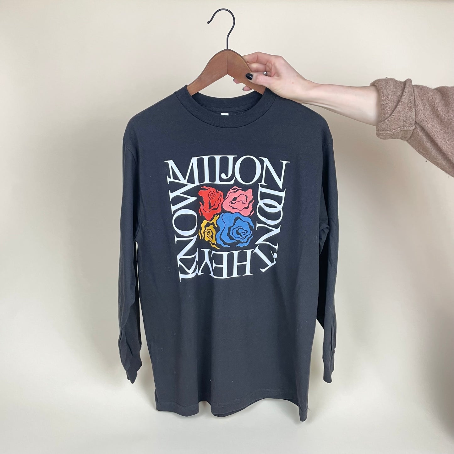 Miljon "Don't They Know" long sleeve T-shirt, black