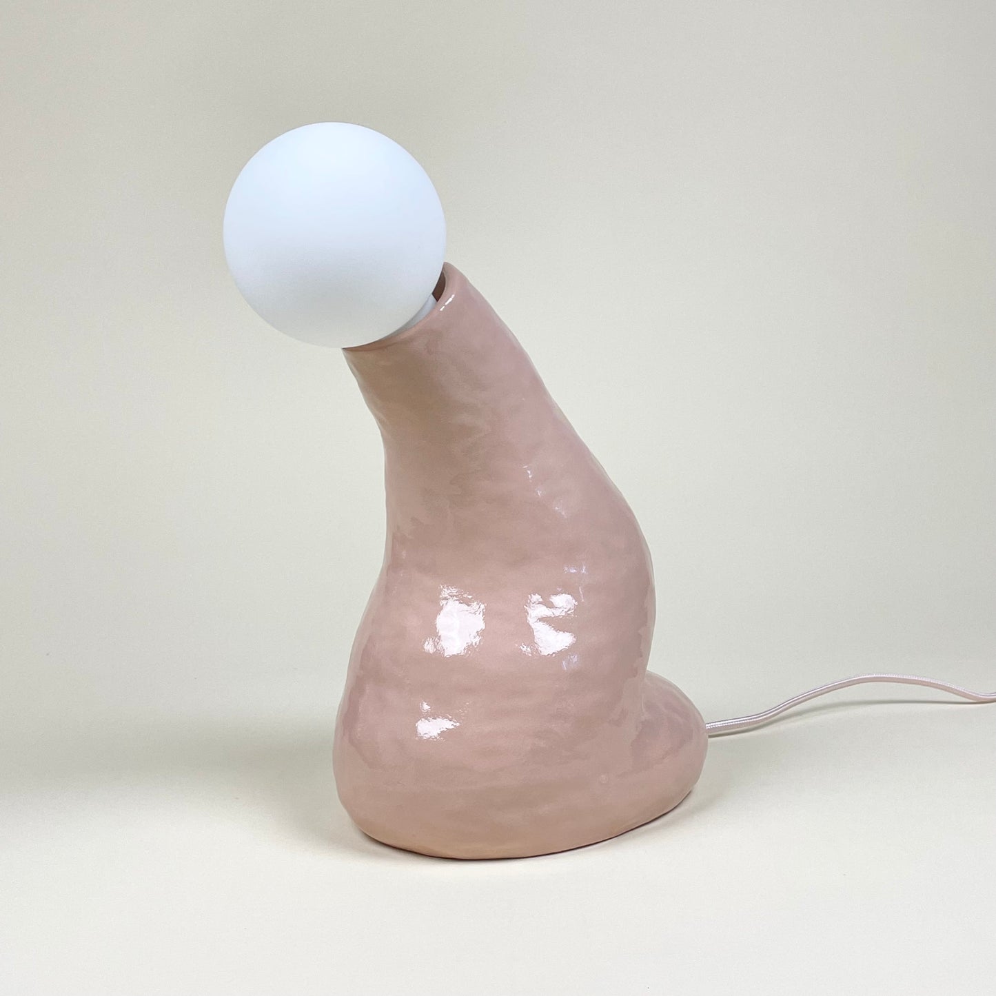 Pink ceramic lamp by Fanny Ollas