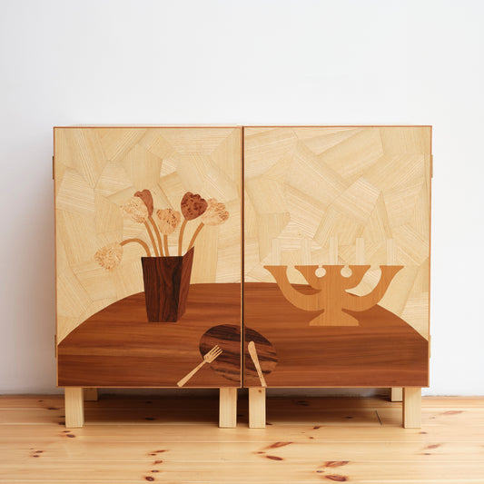 Intarsia cabinets (pair) by Carl Martinsson
