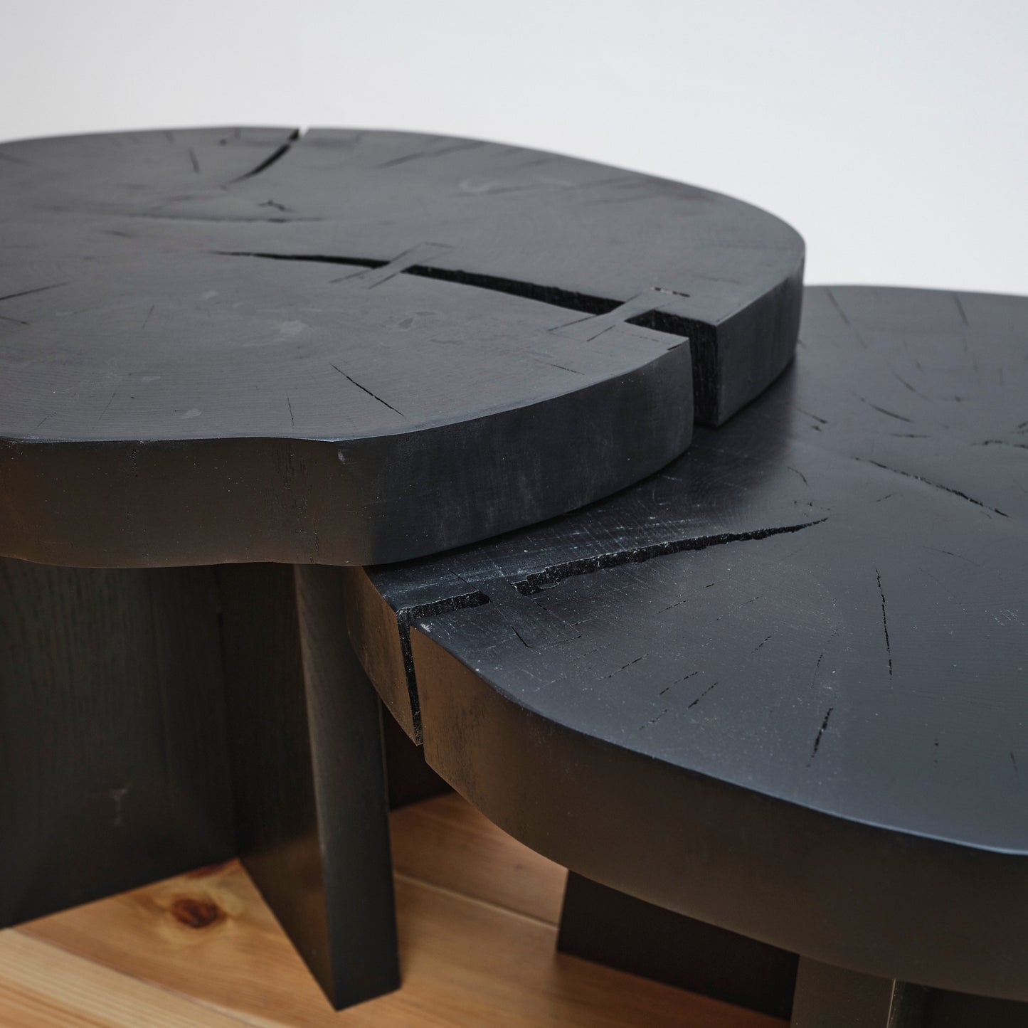 Black coffee table duo by Niklas Runesson