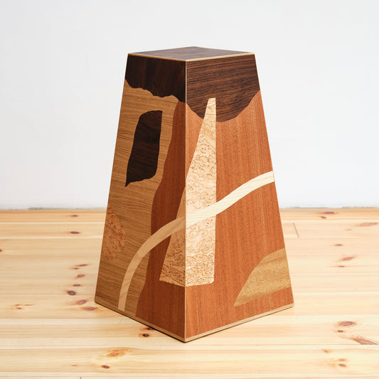 Intarsia pedestal by Carl Martinsson
