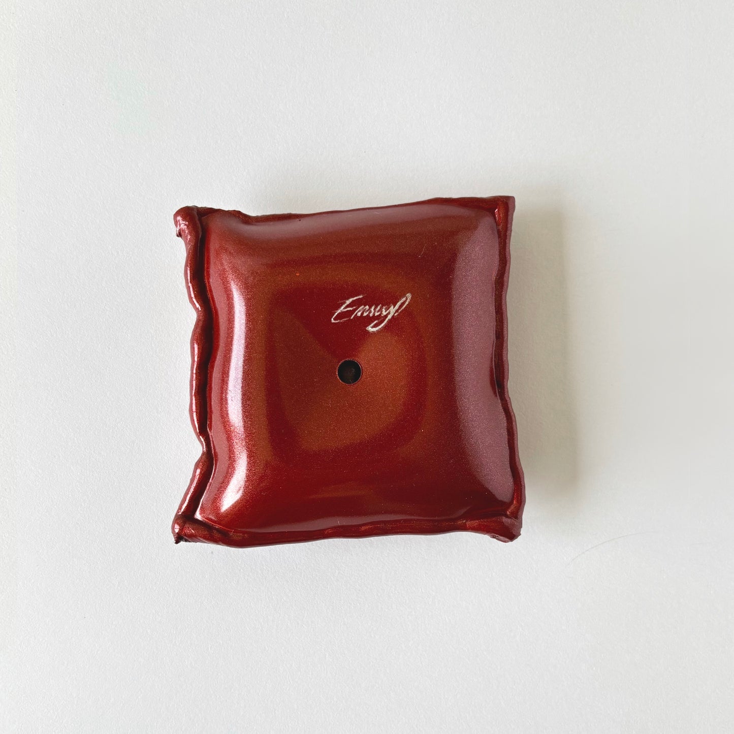 Red aluminum Pillow, Standard Size, by Emma Stocklassa