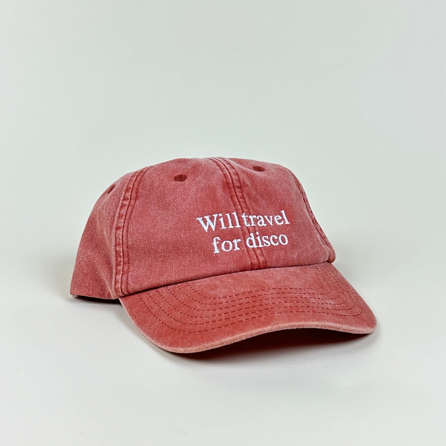 Hat, Will Travel For Disco (light red/white)