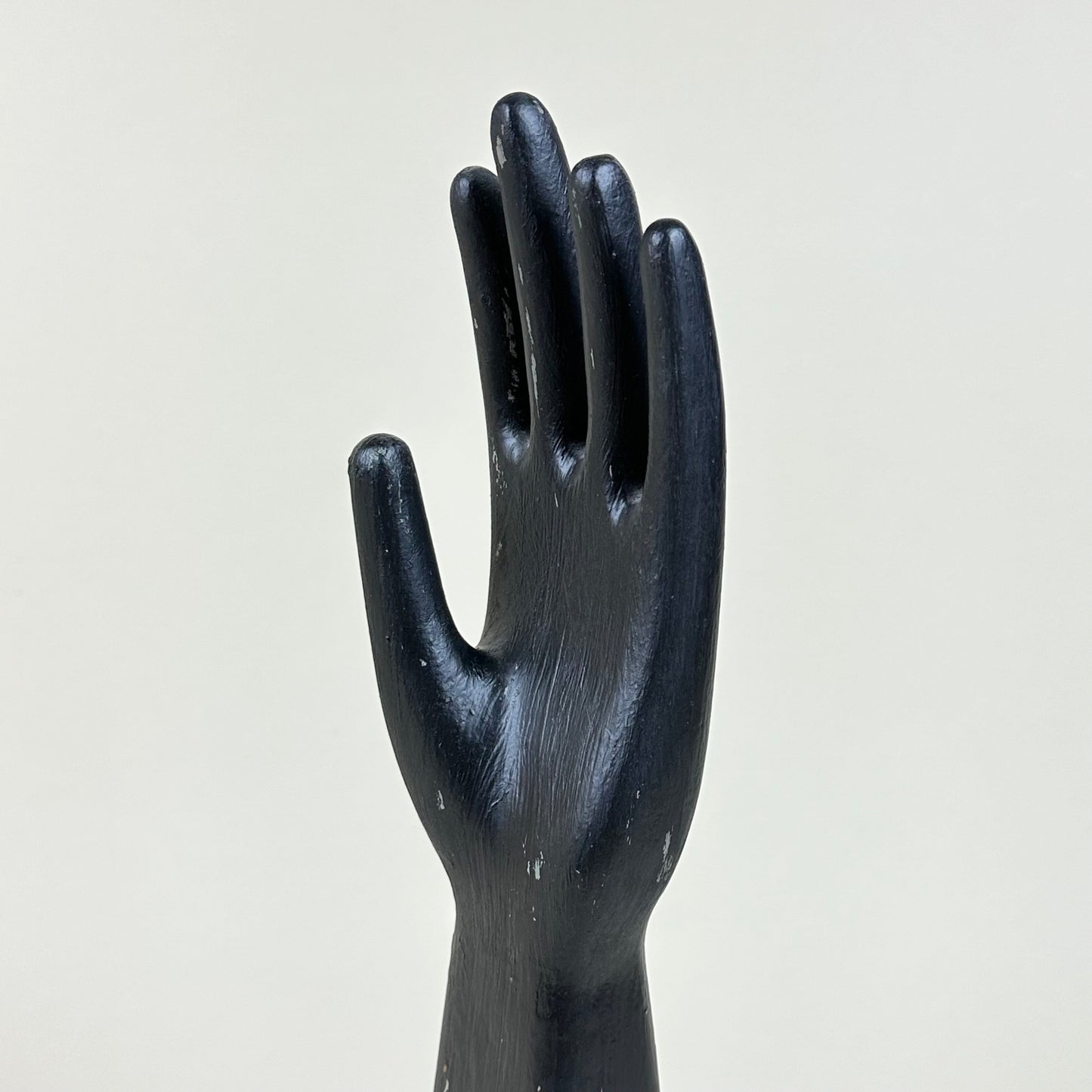 Black, wooden hand sculpture, vintage