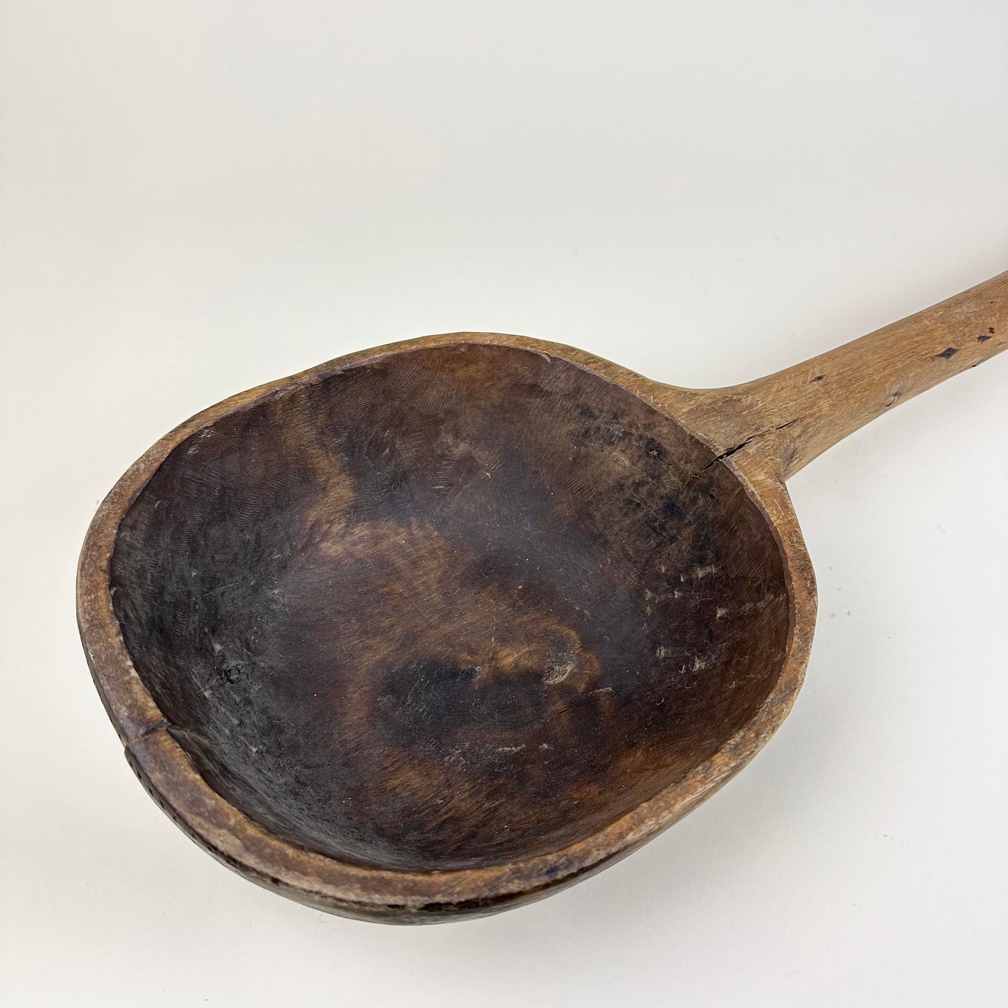 Extra large wooden ladle, vintage
