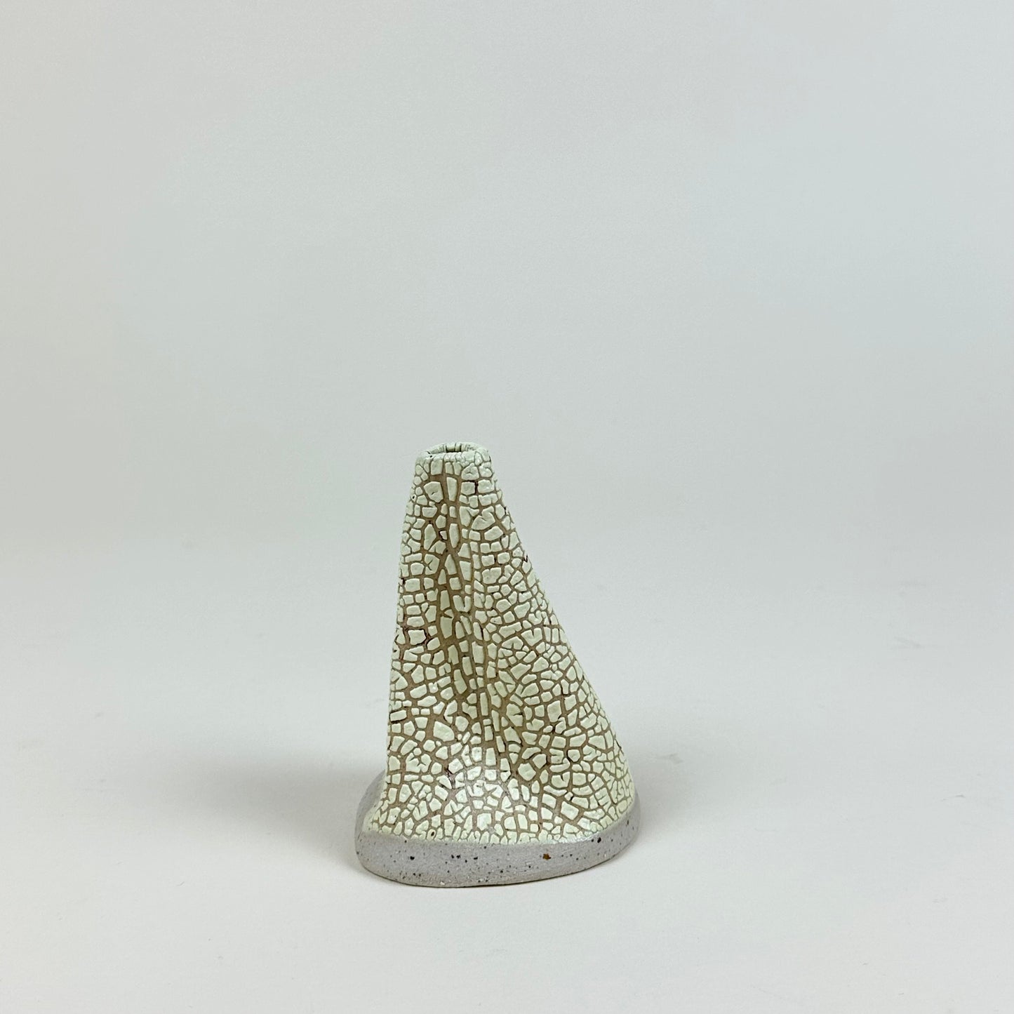 Light yellow and beige volcano vase (S) by Astrid Öhman.