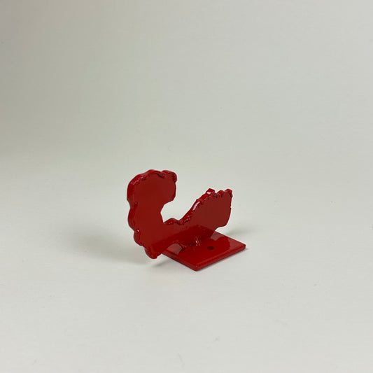 Red metal wall hook by Lisa Reiser (glossy)
