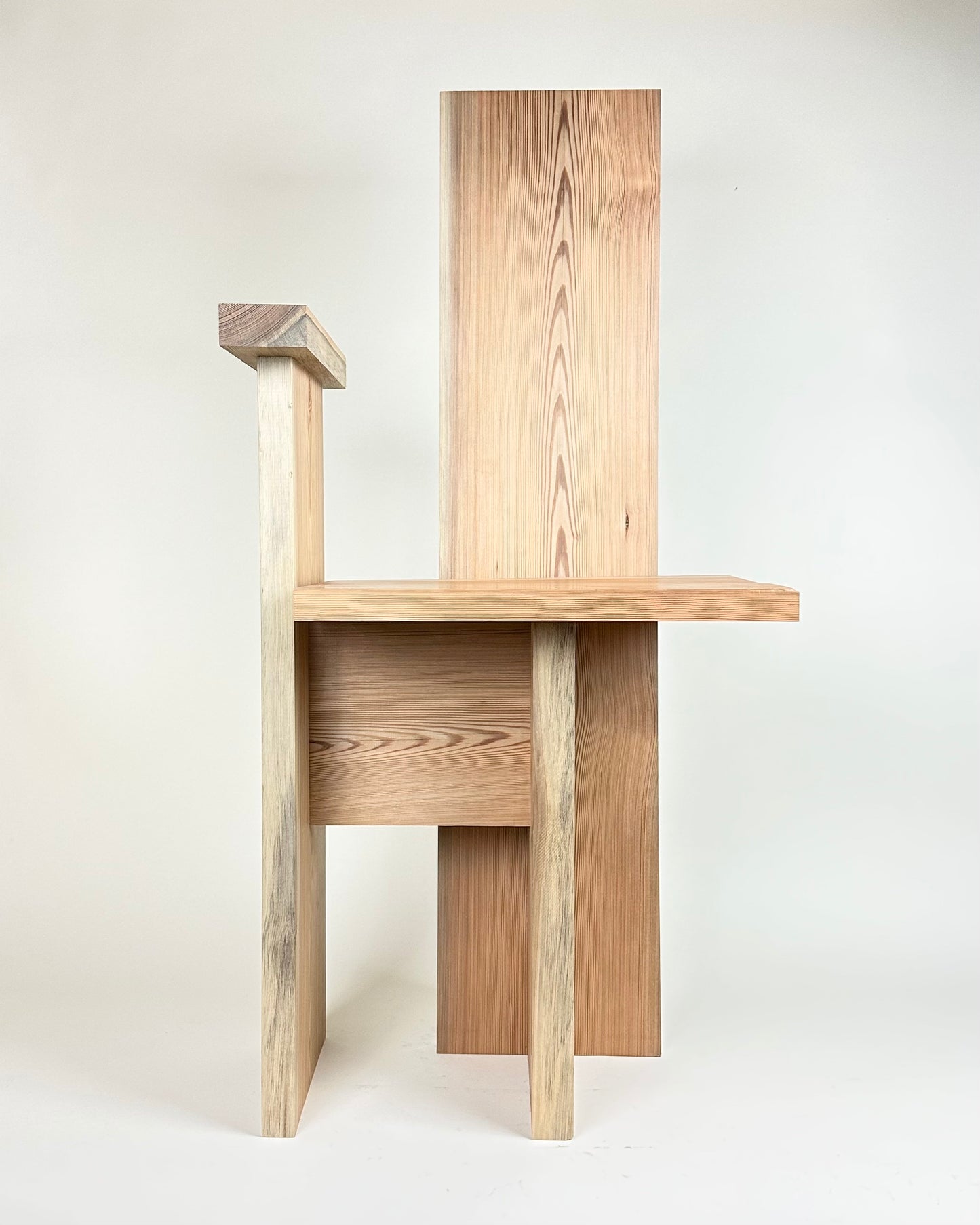 Chair made from pitch pine off-cuts by Joe Franc