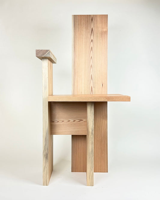 Chair made from pitch pine off-cuts by Joe Franc