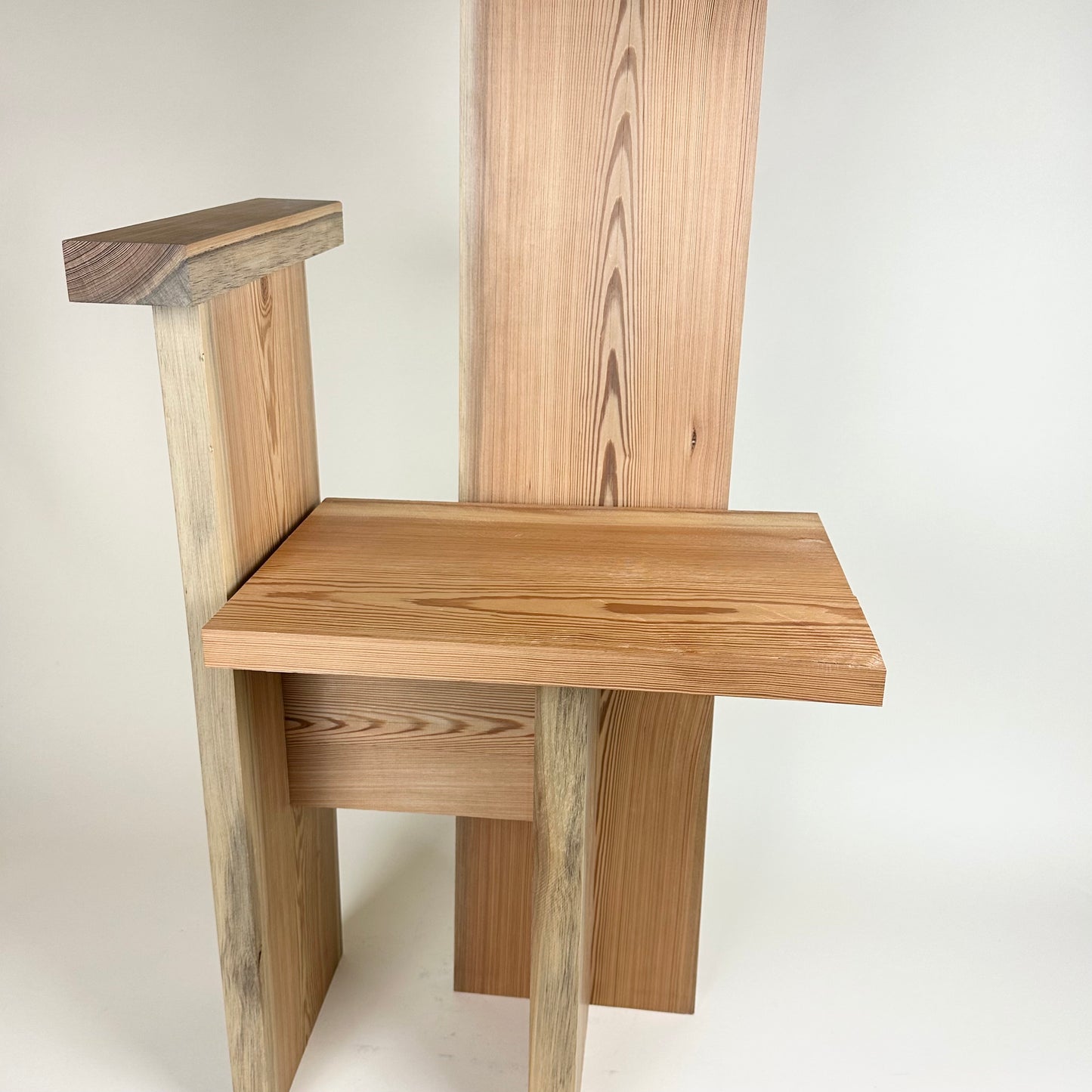 Chair made from pitch pine off-cuts by Joe Franc