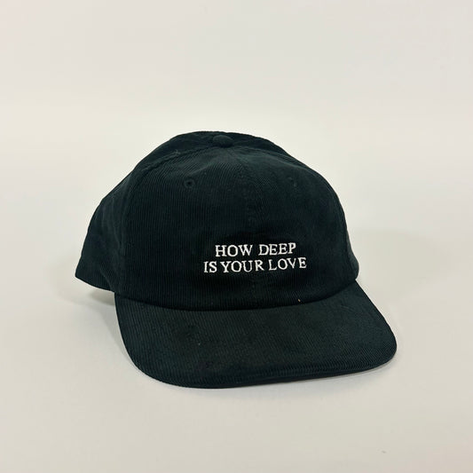 Hat, How Deep Is Your Love, black corduroy/white