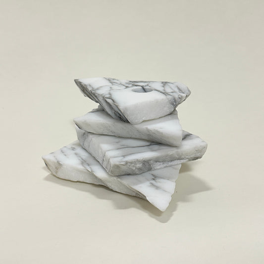 Candle holder in marble by Public Studio