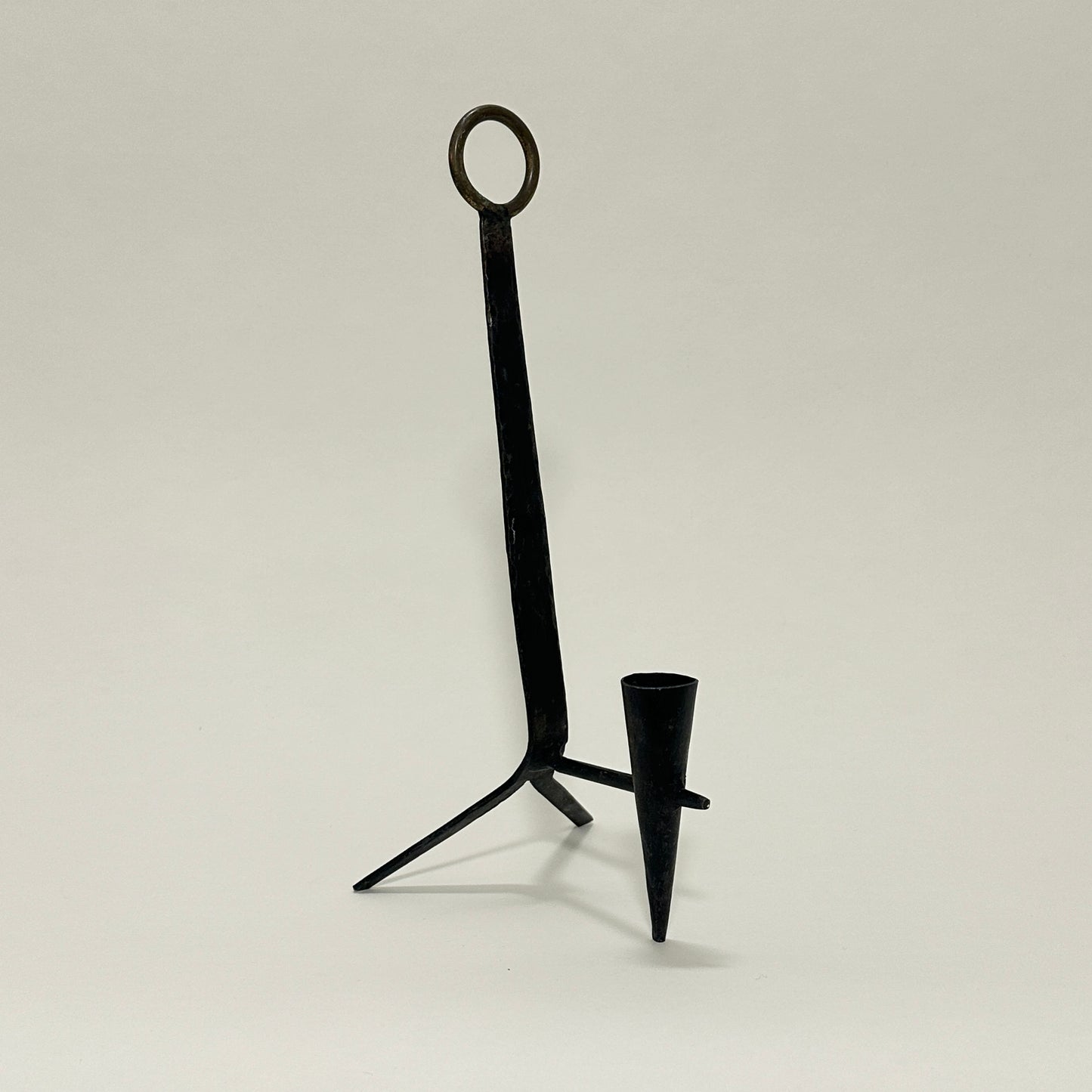 Cast-iron candle holder for one candle, vintage