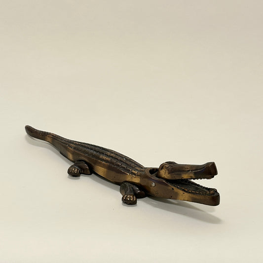 Brass crocodile nut cracker, vintage