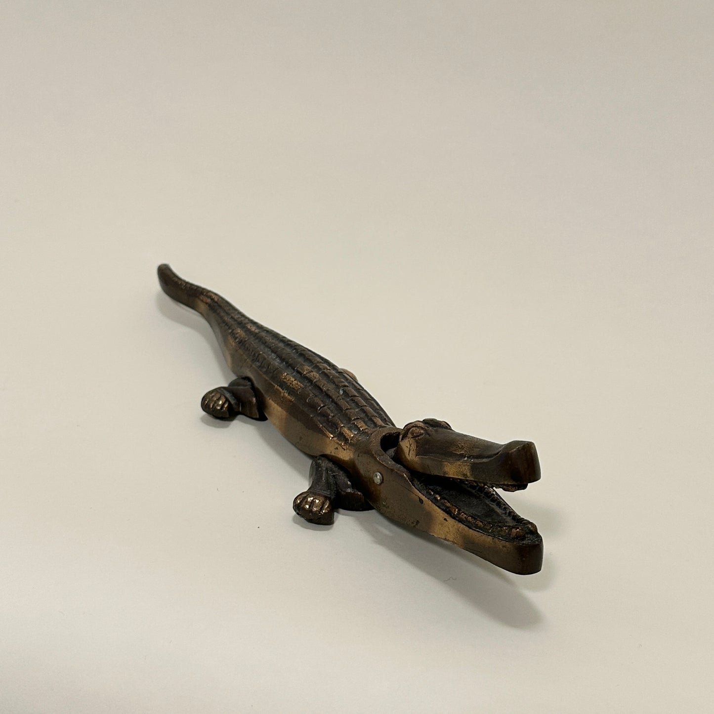 Brass crocodile nut cracker, vintage