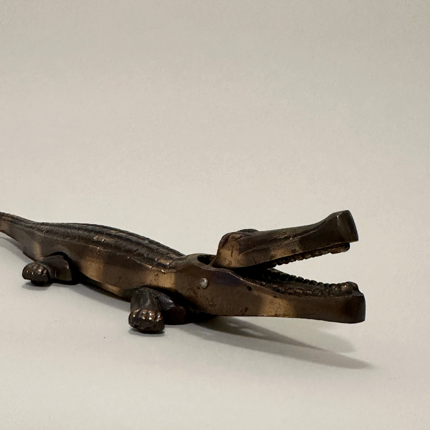 Brass crocodile nut cracker, vintage