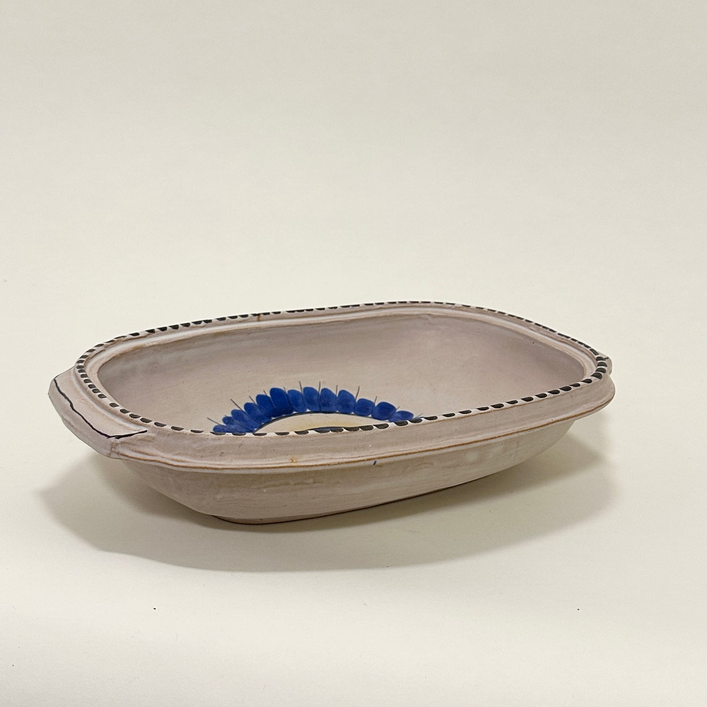 Vintage Italian ceramic hand-painted serving bowl