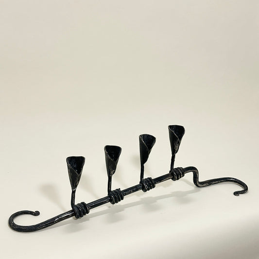 Rustic cast-iron candelabra, vintage